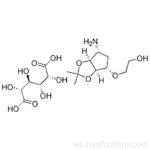 2 - ((3aR, 4S, 6R, 6aS) -6-amino-2,2-dimetiltetrahidro-3aH-ciclopenta [d] [1,3] dioxol-4-iloxi) etanol L-tataric acid CAS 376608-65- 0